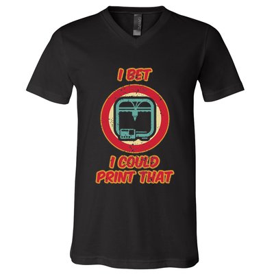 3d Printing Icon G28 Cnc Maker 3d Scan 3d Printer V-Neck T-Shirt