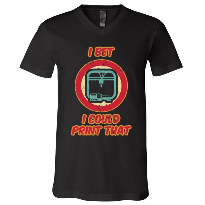 3d Printing Icon G28 Cnc Maker 3d Scan 3d Printer V-Neck T-Shirt