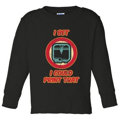 3d Printing Icon G28 Cnc Maker 3d Scan 3d Printer Toddler Long Sleeve Shirt