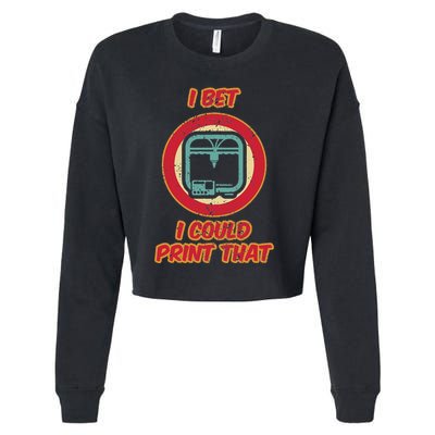3d Printing Icon G28 Cnc Maker 3d Scan 3d Printer Cropped Pullover Crew