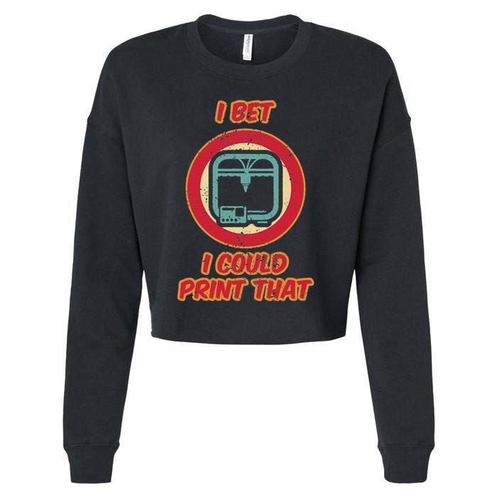 3d Printing Icon G28 Cnc Maker 3d Scan 3d Printer Cropped Pullover Crew