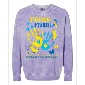 321 Proud Mimi Down Syndrome Awareness  T21 Colorblast Crewneck Sweatshirt