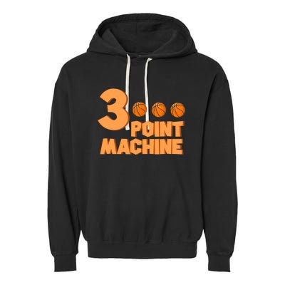 3 Point Machine - Three Point Shooter Ball - Basketball Garment-Dyed Fleece Hoodie