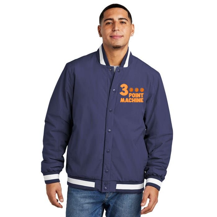 3 Point Machine - Three Point Shooter Ball - Basketball Insulated Varsity Jacket