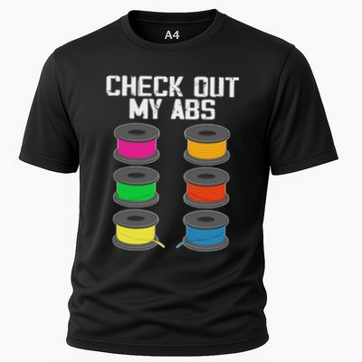 3d Printer Printing Lover Funny Check Out My Abs Filament Cooling Performance Crew T-Shirt