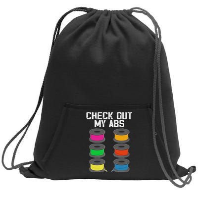 3d Printer Printing Lover Funny Check Out My Abs Filament Sweatshirt Cinch Pack Bag