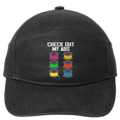 3d Printer Printing Lover Funny Check Out My Abs Filament 7-Panel Snapback Hat