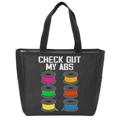 3d Printer Printing Lover Funny Check Out My Abs Filament Zip Tote Bag