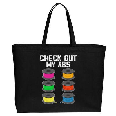 3d Printer Printing Lover Funny Check Out My Abs Filament Cotton Canvas Jumbo Tote