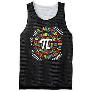 3.14 Pi Pop Art Spiral Math Science Geek Pi Day STEM Teacher Mesh Reversible Basketball Jersey Tank