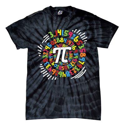 3.14 Pi Pop Art Spiral Math Science Geek Pi Day STEM Teacher Tie-Dye T-Shirt