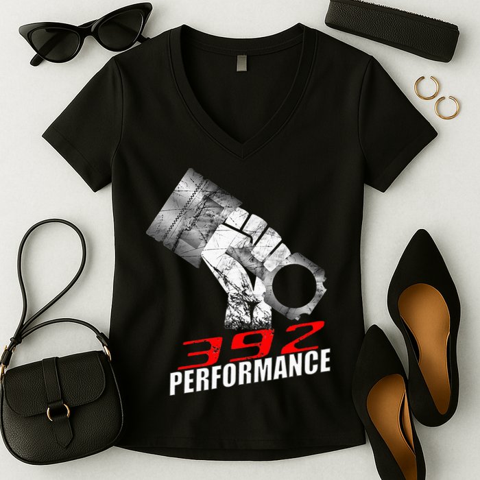 392 Performance Race Piston 6.4 Car Women's V-Neck T-Shirt