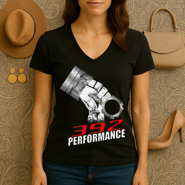 392 Performance Race Piston 6.4 Car Women's V-Neck T-Shirt