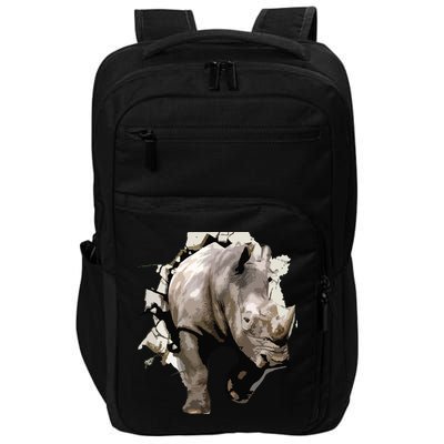 3D Rhino African Safari Animal Rhinoceros Tee Impact Tech Backpack