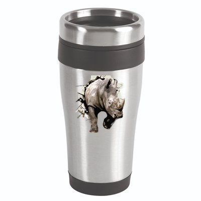 3D Rhino African Safari Animal Rhinoceros Tee 16oz Travel Tumbler