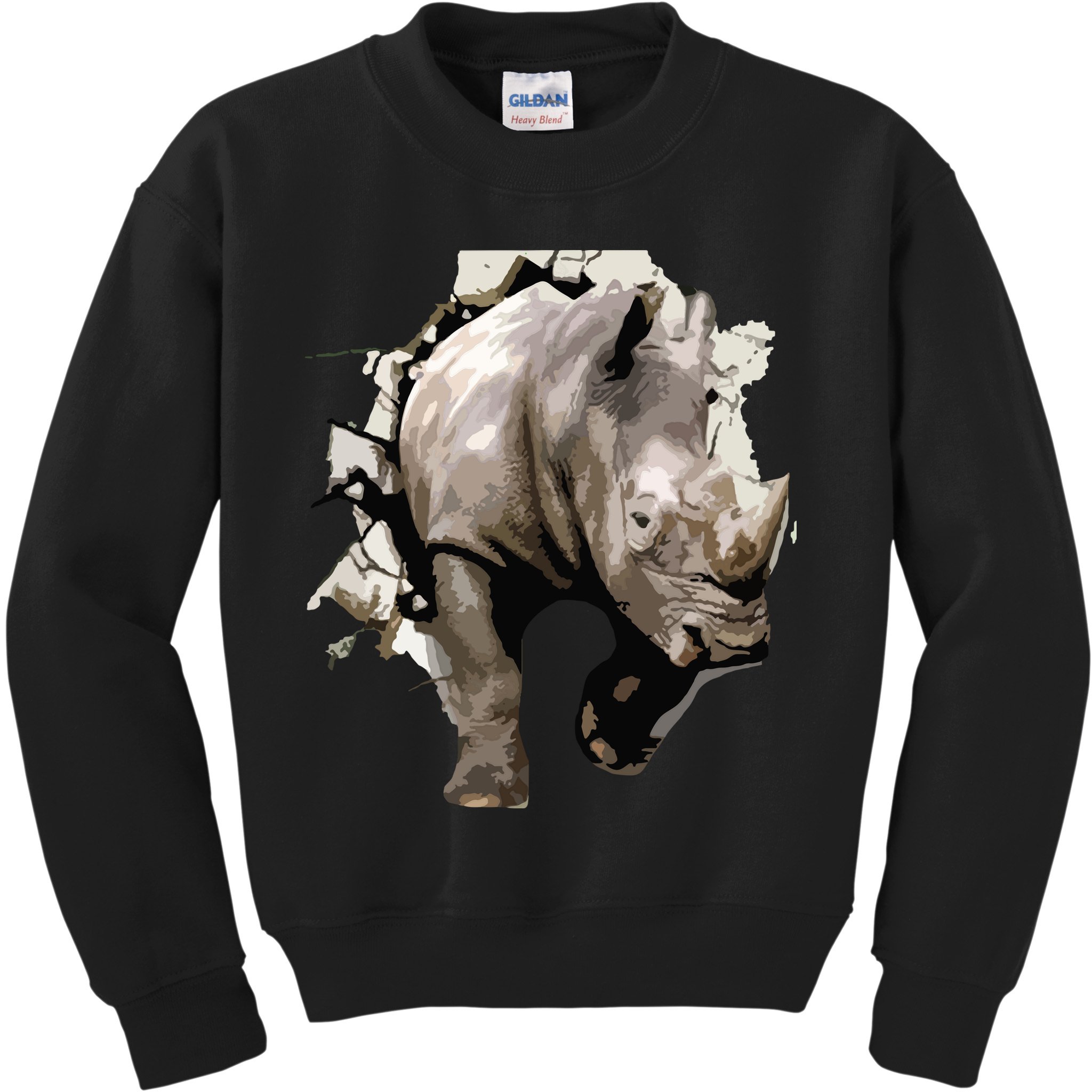 3D Rhino African Safari Animal Rhinoceros Tee Kids Sweatshirt