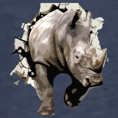 3D Rhino African Safari Animal Rhinoceros Tee T-Shirt
