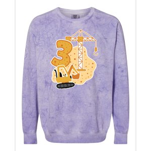 3rd Birthday Construction Colorblast Crewneck Sweatshirt