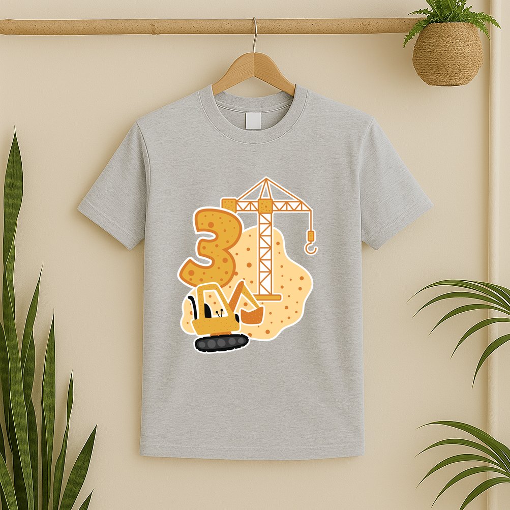 3rd Birthday Construction T-Shirt