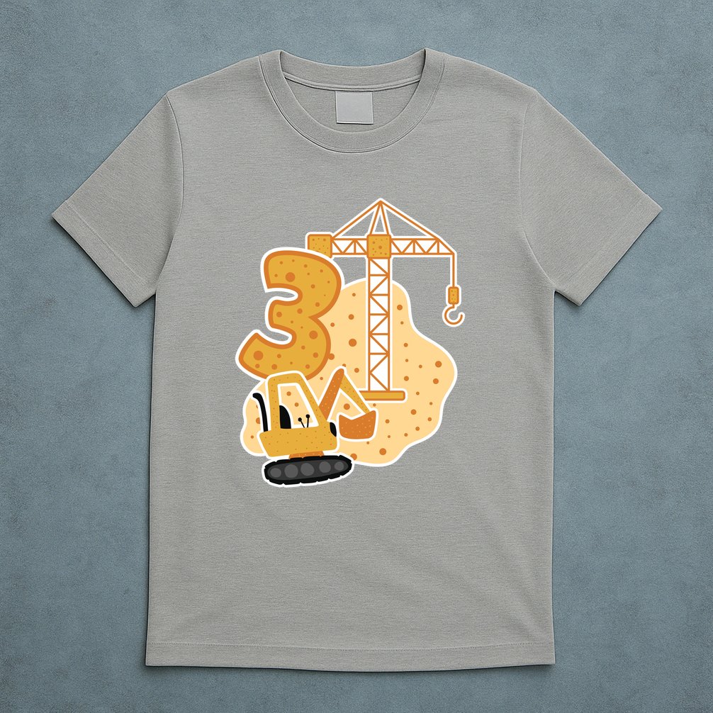3rd Birthday Construction T-Shirt