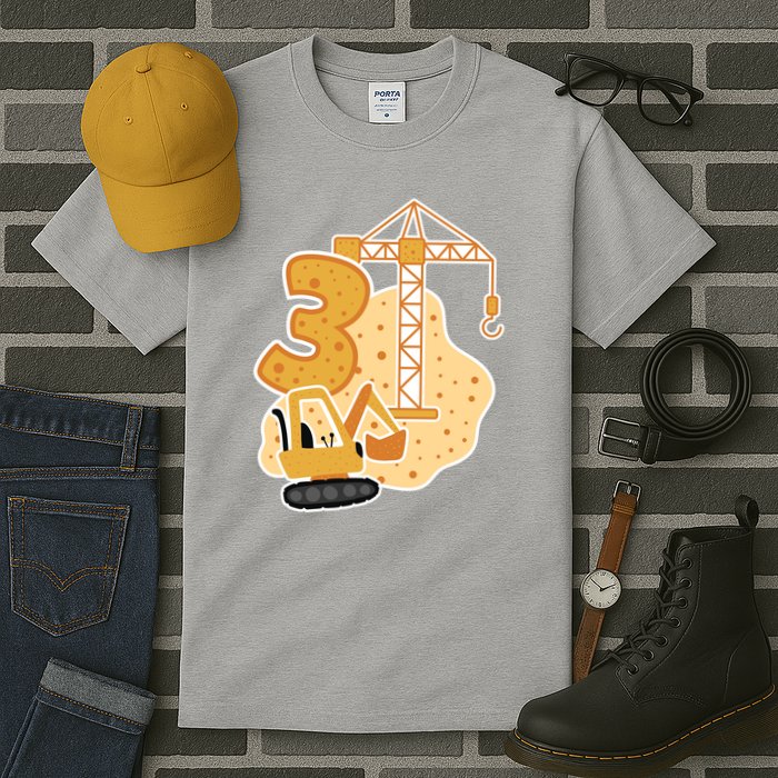 3rd Birthday Construction Tall T-Shirt