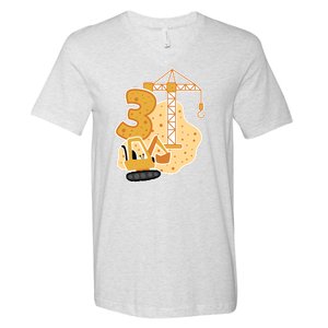 3rd Birthday Construction V-Neck T-Shirt