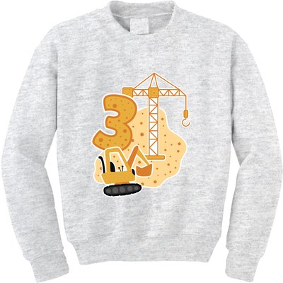 3rd Birthday Construction Kids Sweatshirt