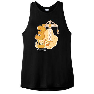 3rd Birthday Construction Ladies PosiCharge Tri-Blend Wicking Tank