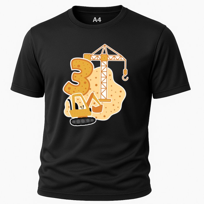 3rd Birthday Construction Cooling Performance Crew T-Shirt