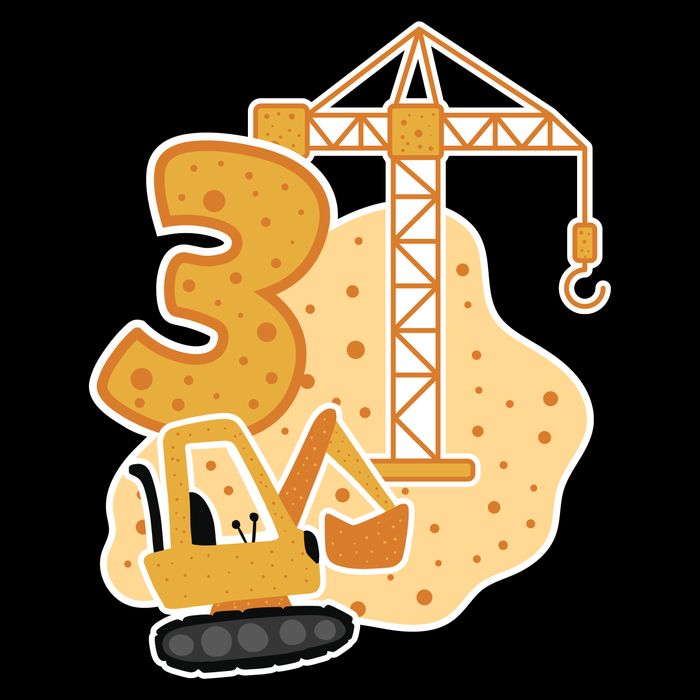 3rd Birthday Construction Cooling Performance Crew T-Shirt