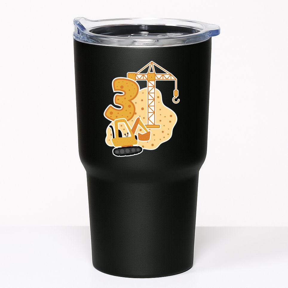 3rd Birthday Construction Tumbler