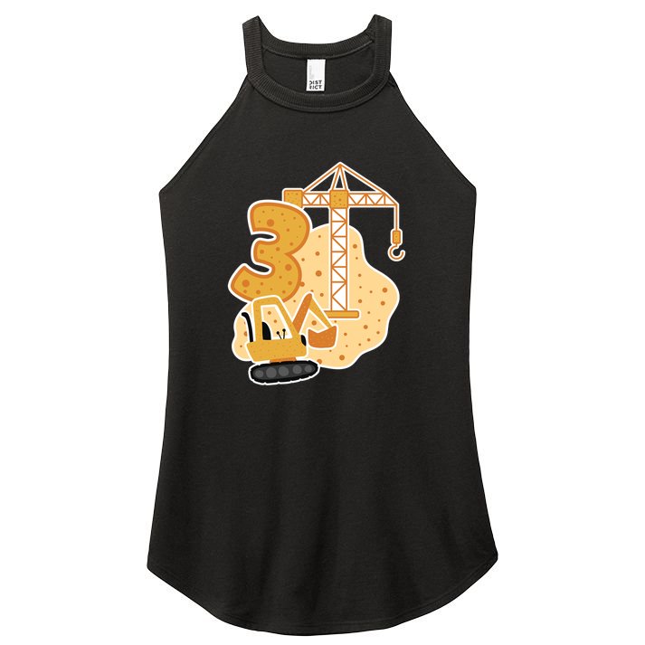 3rd Birthday Construction Women's Perfect Tri Rocker Tank