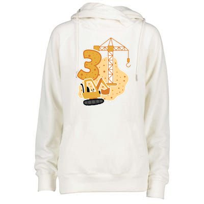 3rd Birthday Construction Womens Funnel Neck Pullover Hood