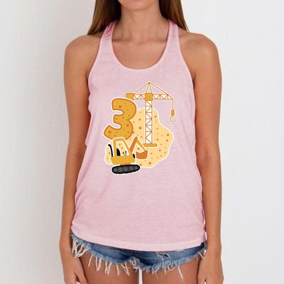 3rd Birthday Construction Women's Knotted Racerback Tank