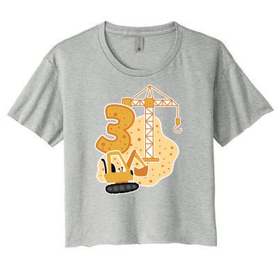 3rd Birthday Construction Women's Crop Top Tee