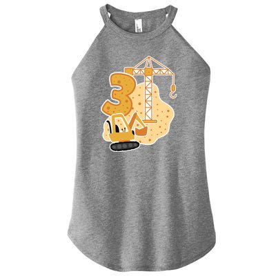 3rd Birthday Construction Women's Perfect Tri Rocker Tank