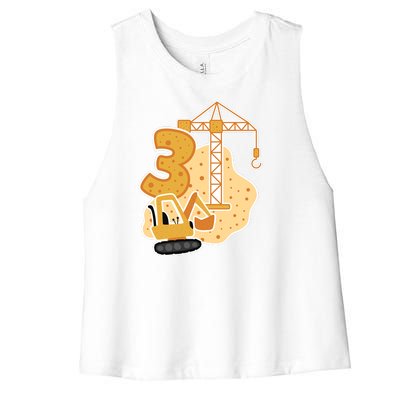 3rd Birthday Construction Women's Racerback Cropped Tank