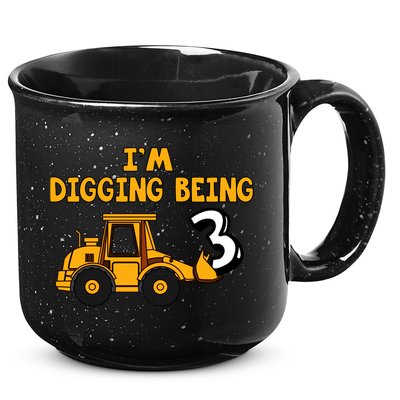 3rd Birthday I'm Digging Being Three 15oz Campfire Ceramic Mug