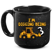 3rd Birthday I'm Digging Being Three 15oz Campfire Ceramic Mug