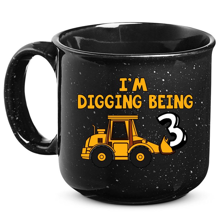 3rd Birthday I'm Digging Being Three 15oz Campfire Ceramic Mug