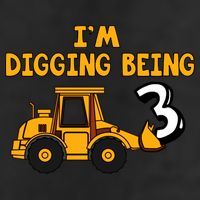 3rd Birthday I'm Digging Being Three Crop Fleece Hoodie