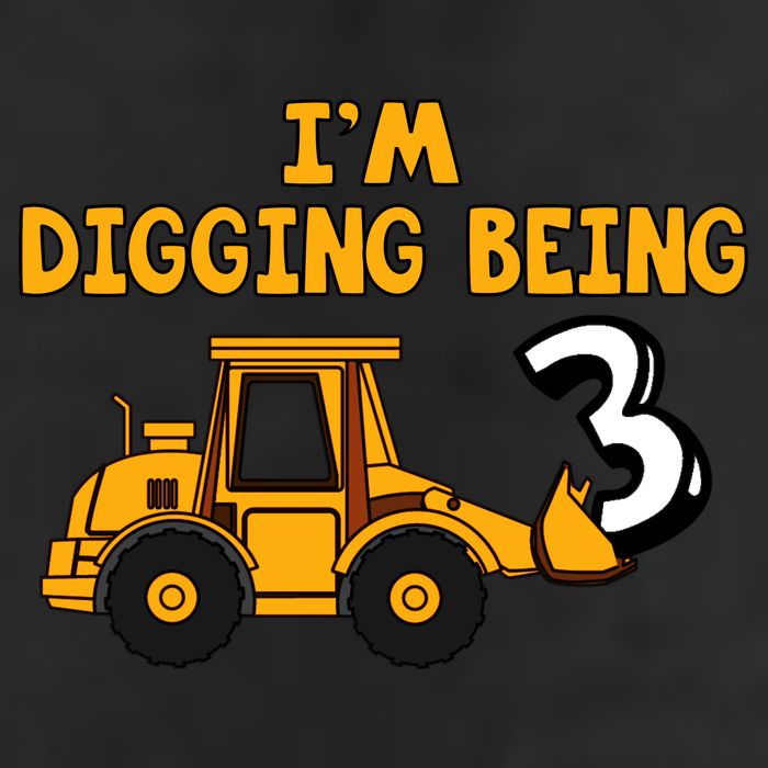 3rd Birthday I'm Digging Being Three Crop Fleece Hoodie