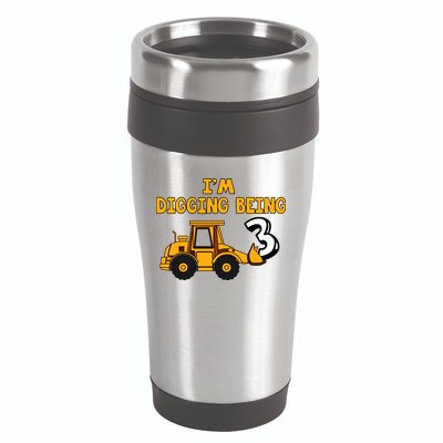 3rd Birthday I'm Digging Being Three 16oz Travel Tumbler