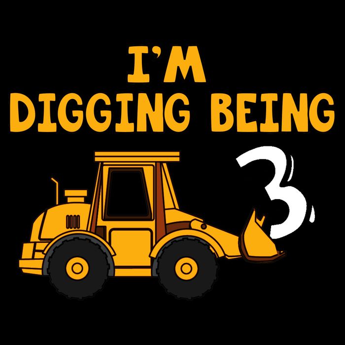 3rd Birthday I'm Digging Being Three Youth Performance Sprint T-Shirt