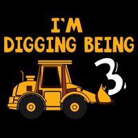 3rd Birthday I'm Digging Being Three Women's Perfect Tri Rocker Tank