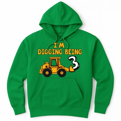 3rd Birthday I'm Digging Being Three Hoodie