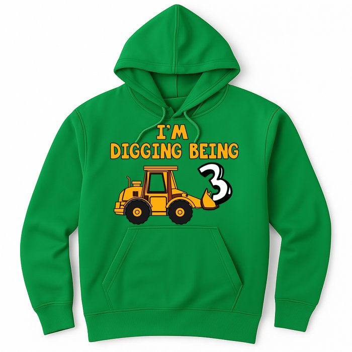 3rd Birthday I'm Digging Being Three Hoodie
