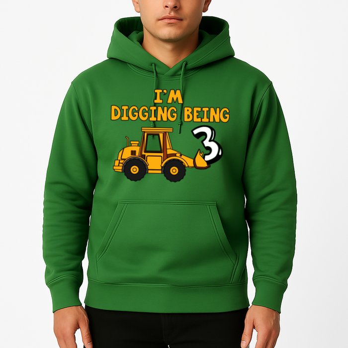 3rd Birthday I'm Digging Being Three Hoodie