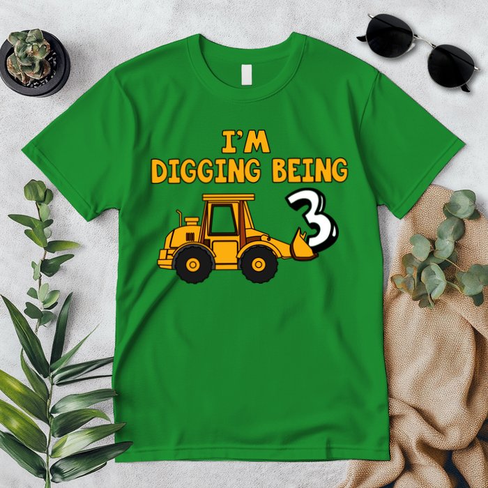 3rd Birthday I'm Digging Being Three Premium T-Shirt