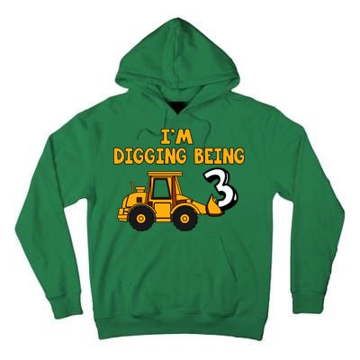 3rd Birthday I'm Digging Being Three Tall Hoodie